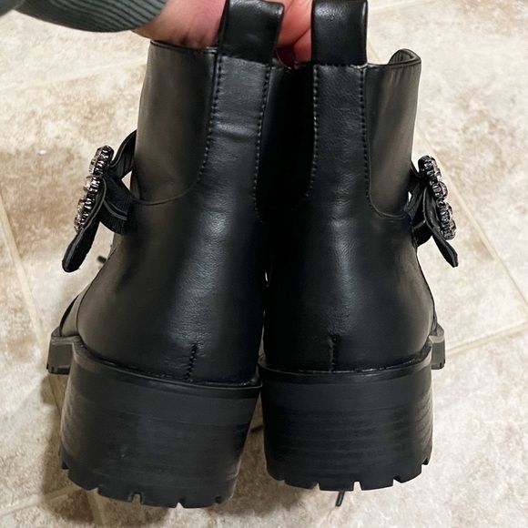 🆕 Nanette Lepore Irina lace up zip combat moto boots black size 8 - Picture 7 of 11